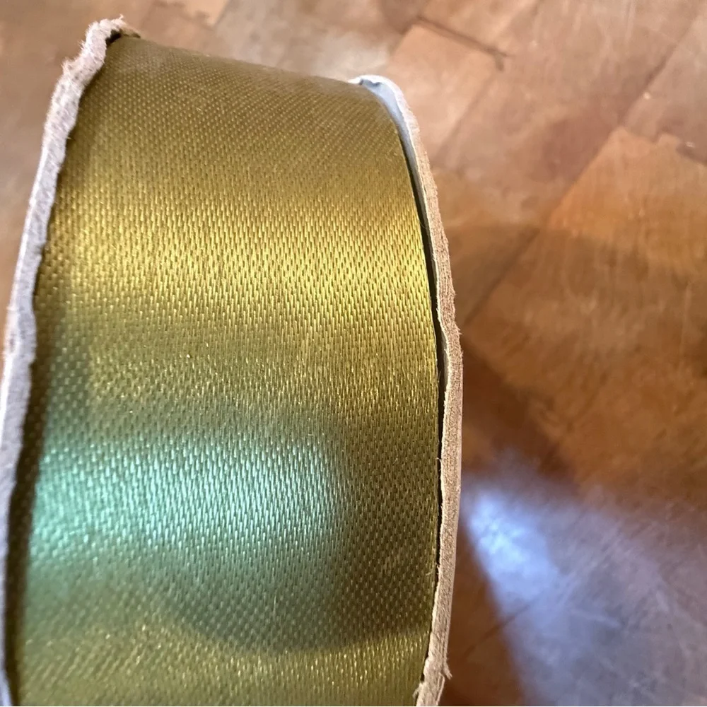 2 Lion Brand Moss Green Ribbon Spools 100 yards
